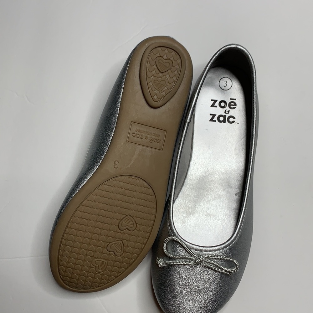 Girls shoes Zoe & Zac‎ Silver flats size 3 - Picture 6 of 7